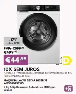 Radio Popular Máquina lavar secar hisense wd3s8045bw3 promoção
