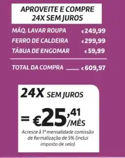 Radio Popular máq. lavar roupa ferro de caldeira tábua de engomar promoção