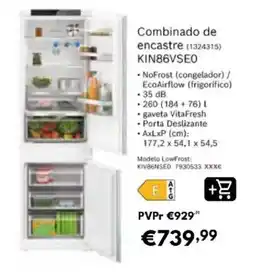 Radio Popular Combinado de encastre KIN86VSE0 promoção