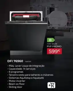 Radio Popular Máq. Lavar Louça de integração DFI 76960 promoção