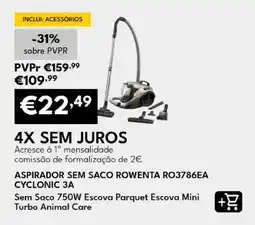 Radio Popular aspirador sem saco rowenta ro3786ea cyclonic 3a promoção