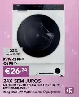 Radio Popular Máquina lavar roupa encastre haier promoção