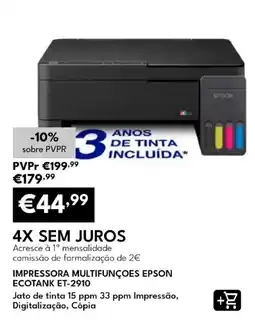Radio Popular Impressora multifunções epson ecotank et-2910 promoção