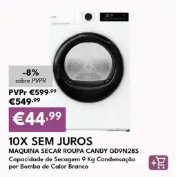 Radio Popular Máquina secar roupa candy gd9n2bs promoção
