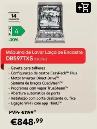 Máquina de lavar loiça de encastre DB597TXS