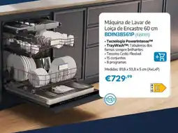 Radio Popular Máquina de Lavar de Loiça de Encastre 60 cm BDIN38561P promoção