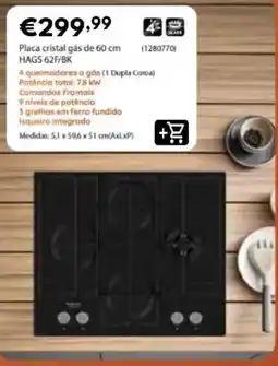 Radio Popular Placa cristal gás de 60 cm HAGS 62F/BK promoção