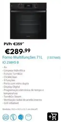 Radio Popular Forno Multifunções IO 258HS B promoção