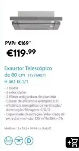 Radio Popular Exaustor telescópico H 461 IX.1/1 promoção