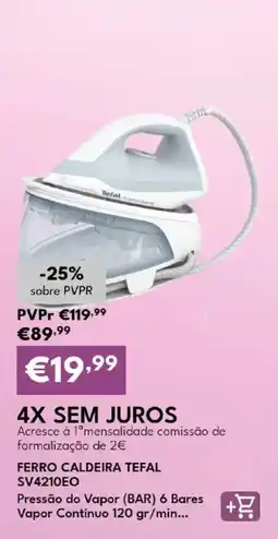 Radio Popular ferro caldeira tefal sv4210eo promoção