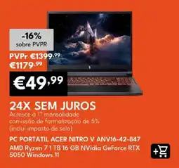 Radio Popular pc portátil acer nitro v anv16-42-847 promoção