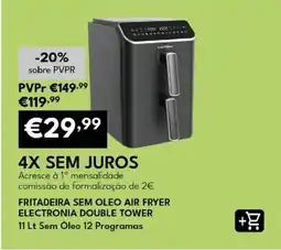 Radio Popular fritadeira sem oleo air fryer electronia double tower promoção