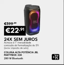 Radio Popular COLUNA ALTA POTENCIA JBL PARTYBOX 330 promoção