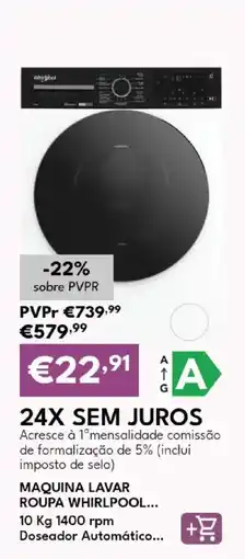 Radio Popular maquina lavar roupa whirlpool promoção