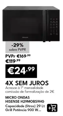 Radio Popular Micro ondas hisense h29mobs9hg promoção