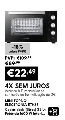 Radio Popular Mini forno electronia eth38 promoção