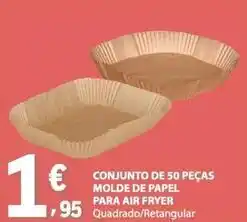 E.Leclerc Conjunto de 50 pecas molde de papel para air fryer promoção