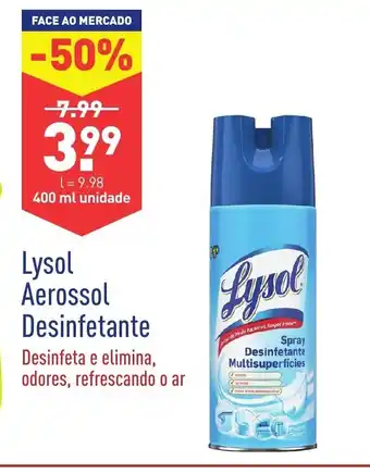 ALDI Lysol Aerossol Desinfetante400ml promoção
