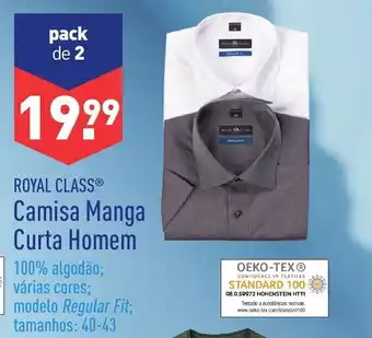 ALDI Royal Class Camisa Manga Cutra Homem promoção