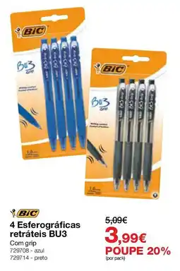 Staples 4 esferográficas retráteis bu3 promoção