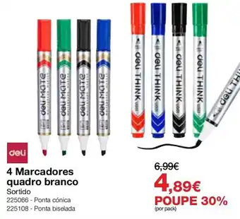 4 marcadores quadro branco