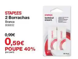 Staples Staples 2 borrachas branca promoção