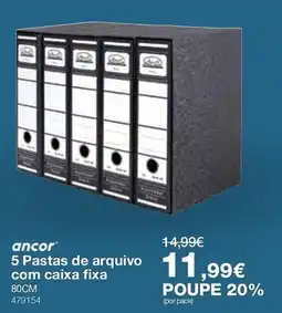 Staples ancor 5 pastas de arquivo com caixa fixa promoção
