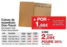 Staples Caixas de expedição One-Touch promoção