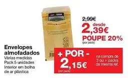 Staples Envelopes almofadados promoção