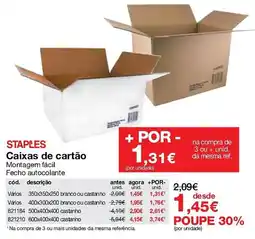 Staples Staples caixas de cartão promoção
