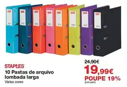 Staples Staples 10 Pastas de arquivo lombada larga Várias cores promoção