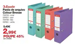 Staples Esselte pasta de arquivo colour breeze promoção