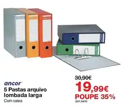 Staples ancor 5 pastas arquivo lombada larga promoção