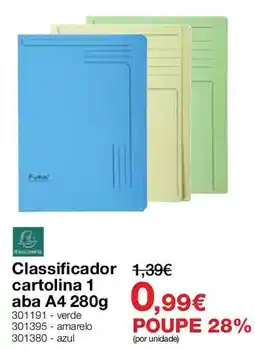 Staples Classificador cartolina 1 aba A4 280g promoção