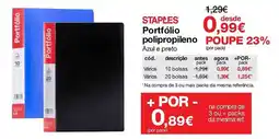 Staples Staples Portfólio polipropileno Azul e preto promoção