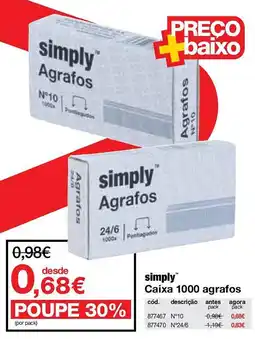 Staples simply agrafos promoção