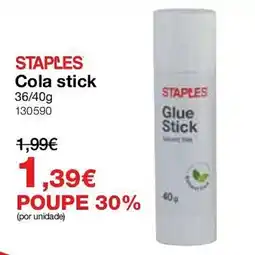 Staples Staples cola stick promoção