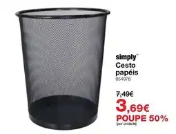 Staples simply cesto papéis promoção