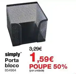 Staples Simply porta bloco promoção