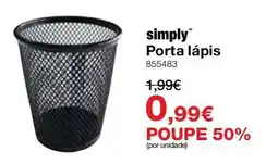 Staples simply porta lápis promoção