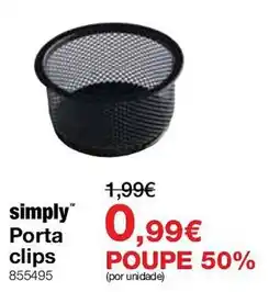 Staples simply porta clips promoção