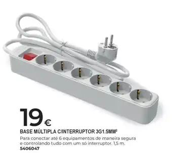Base múltipla c/interruptor 3g1.5mm²