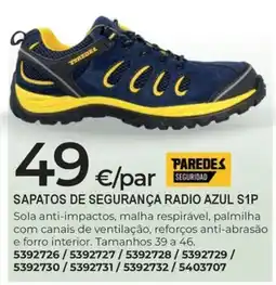 BigMat sapatos de segurança radio azul s1p promoção