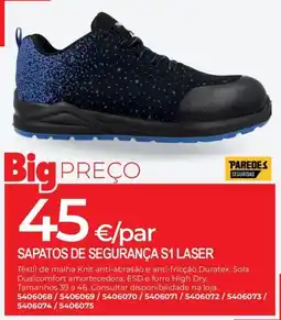 BigMat sapatos de segurança s1 laser promoção