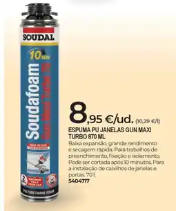BigMat Soudal espuma pu janelas gun maxi turbo promoção