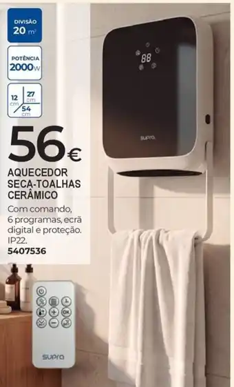 Aquecedor seca-toalhas cerâmico supra