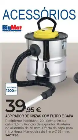 BigMat aspirador de cinzas com filtro e capa bigmat promoção
