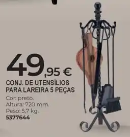 BigMat Conj. de utensílios para lareira 5 peças promoção