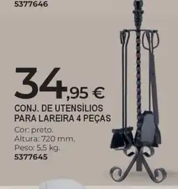 BigMat Conj. de utensílios para lareira 4 peças promoção