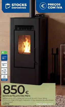 BigMat Estufa de pellets king preta promoção
